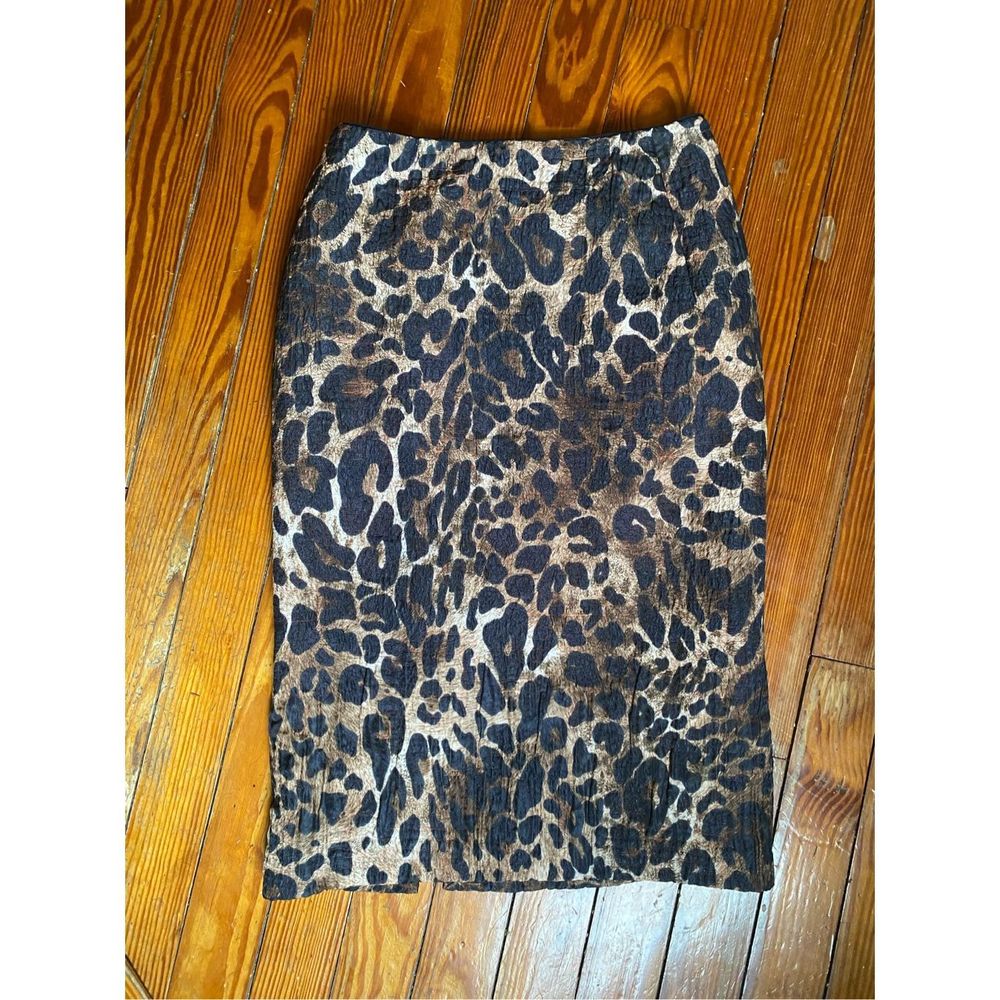 Lafayette 148 New York Leopard Tan Brown Black Casey Midi Skirt, Size 6, MP $898 - Picture 1 of 9